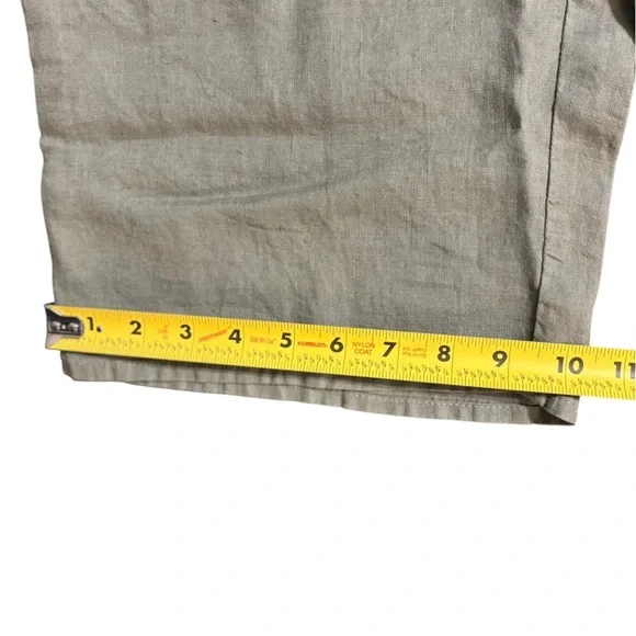 Flax Ankle Cropped Pants olive green size small - Picture 8 of 11